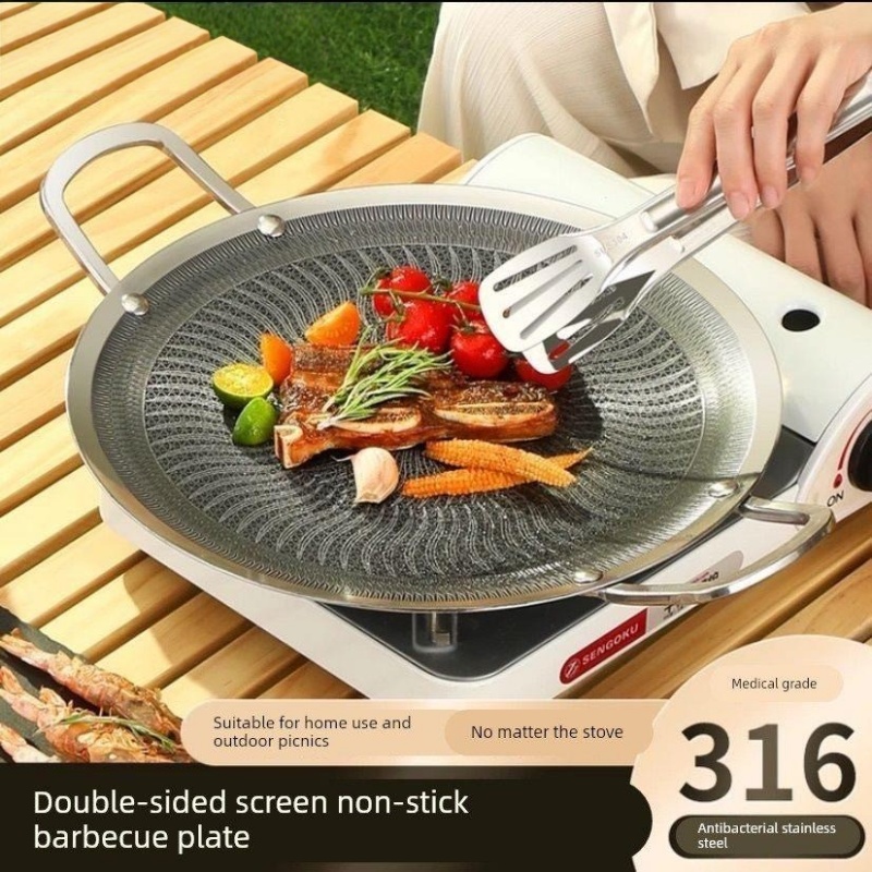 Home Cooking Gas - 316ステンレス鋼多機能調理BBQグリルパン、キャンプ、家庭用キッチン、ガスコンロ対応、IH調理器対応
