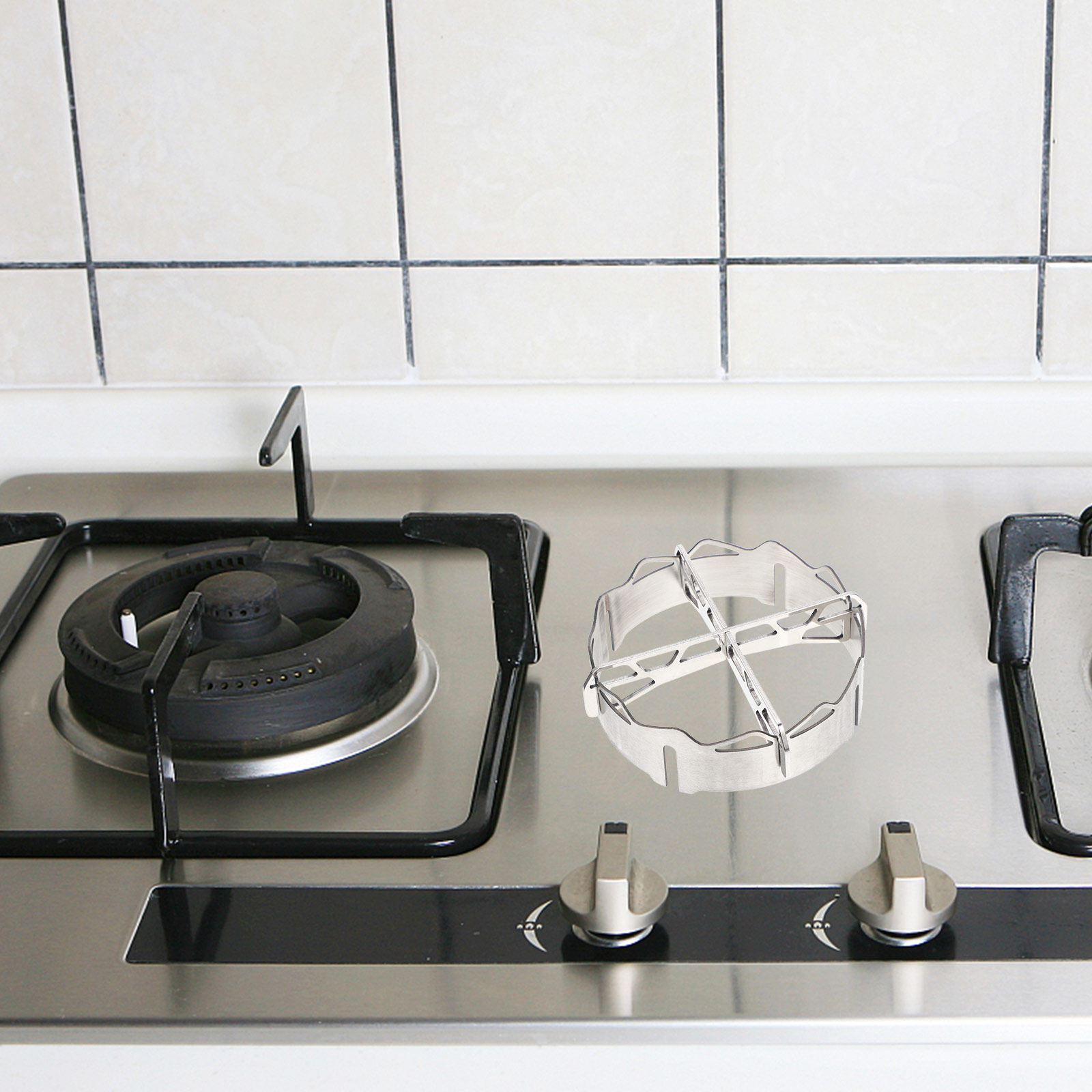 Home Cooking Gas - ストーブ用防風ステンレス製キッチンカバー、省エネガスコンロ用、家庭用ガスコンロ用防風リング、調理器具