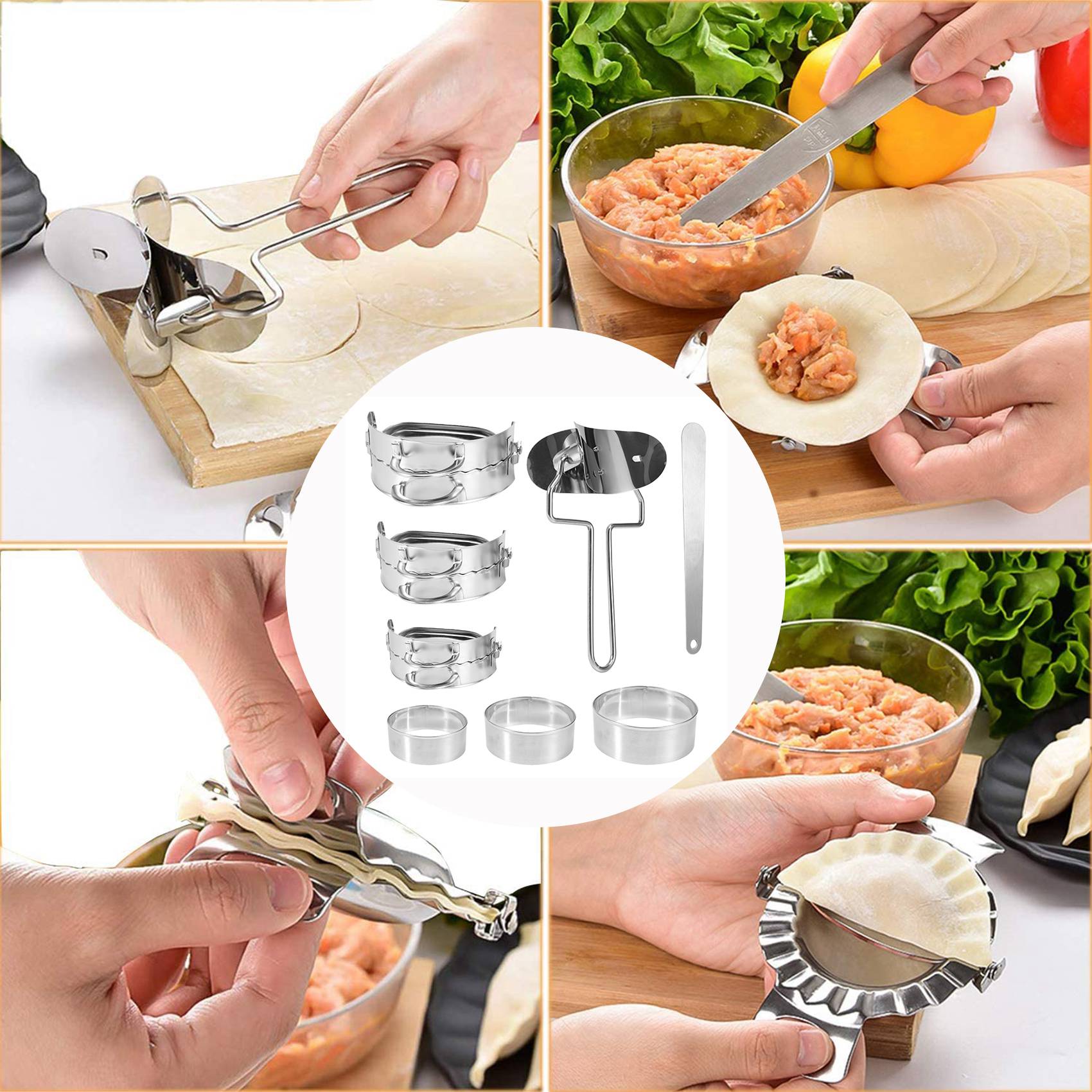 ABKW製 餃子メーカー 8個入り、中華風ワンタンや餃子の皮 - Gyoza Dumpling Maker のレビューと価格